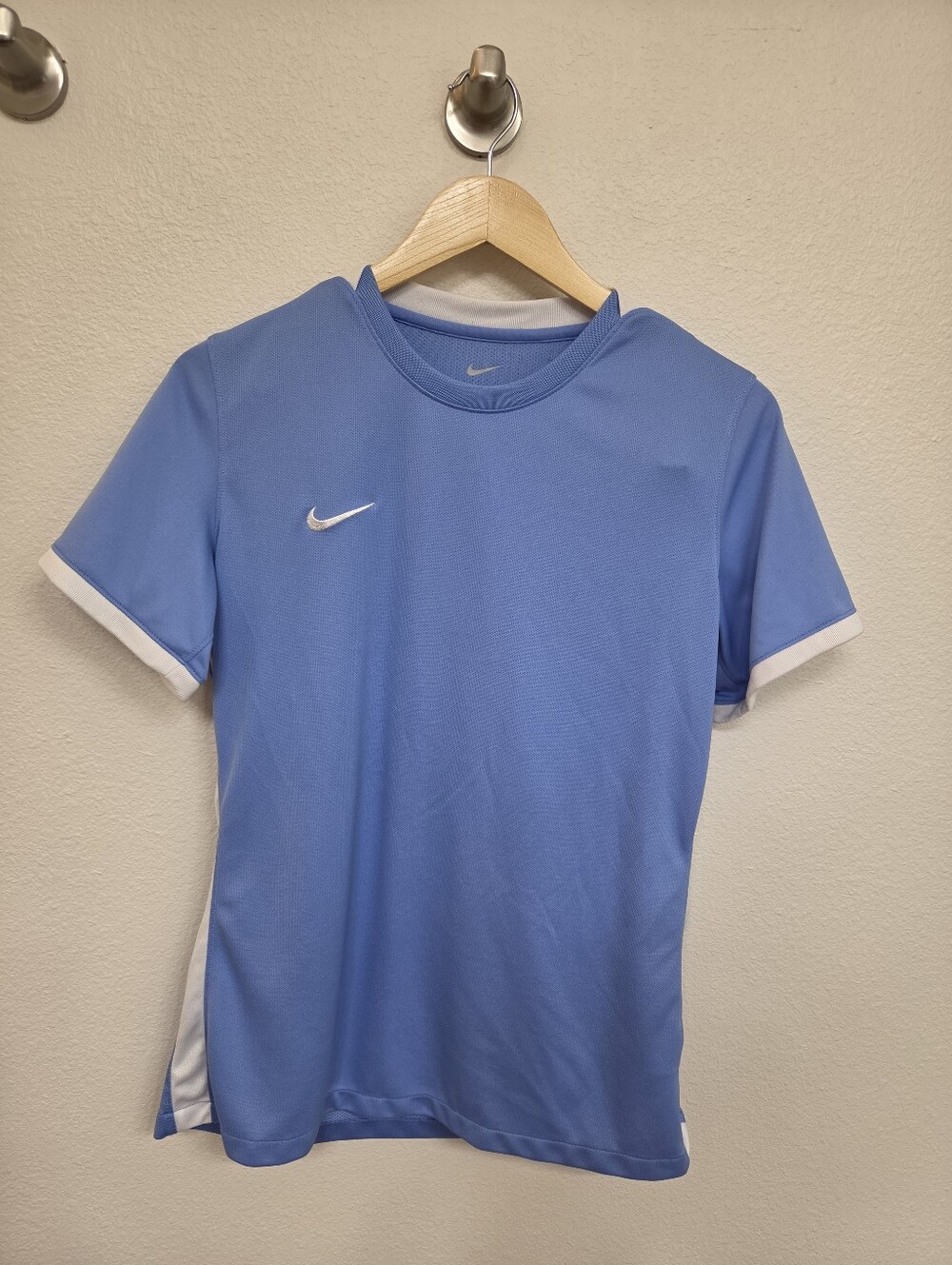 Nike  Sky Blue Short-Sleeve Athletic Jersey with White Accents